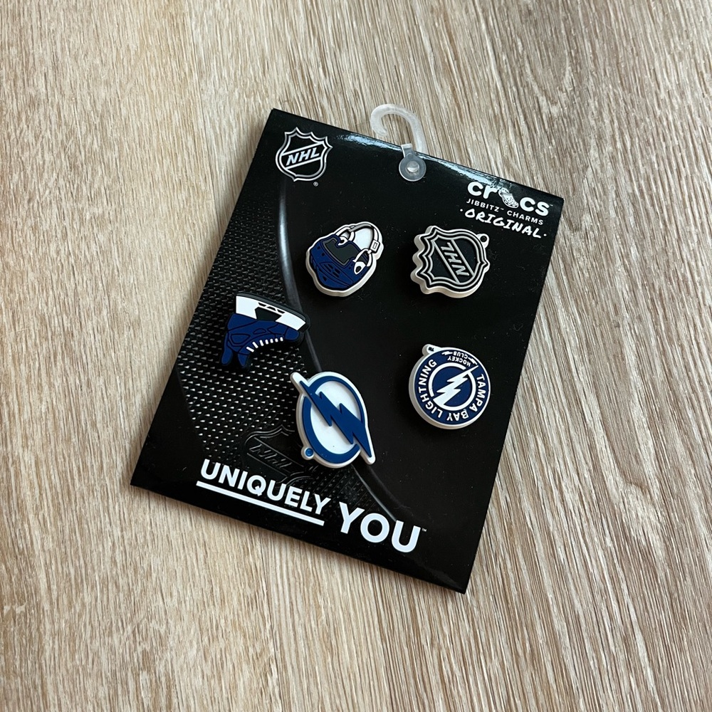 NEW Crocs NHL Tampa Bay Lightning 5 Pack Jibbitz Charms